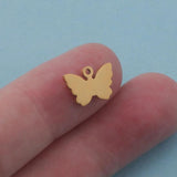 5Pcs Stainless Steel Butterfly Charms Insect Pendant Jewelry Making DIY