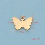 5Pcs Stainless Steel Butterfly Charms Insect Pendant Jewelry Making DIY