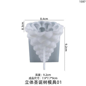 3D Christmas Tree Candle Night Light Silicone Mold DIY Resin Jewelry Pendant