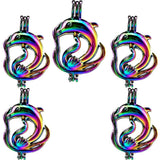 10PCS Dolphins Charms Pearl Cage Locket Aromatherapy Diffuser Pendants