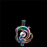 10PCS Dolphins Charms Pearl Cage Locket Aromatherapy Diffuser Pendants