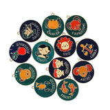 12Pcs/Set Cartoon Constellation Enamel Charms for DIY Jewelry Making