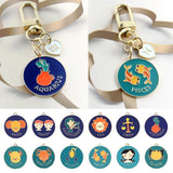 12Pcs/Set Cartoon Constellation Enamel Charms for DIY Jewelry Making