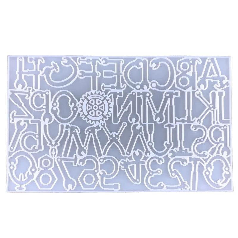 Crystal Epoxy Resin Mold Alphabet Numbers Keychain Silicone Mould