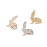 Stainless Steel Rabbit Bunny Pendants Charms for DIY Hand Making Necklace