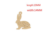Stainless Steel Rabbit Bunny Pendants Charms for DIY Hand Making Necklace