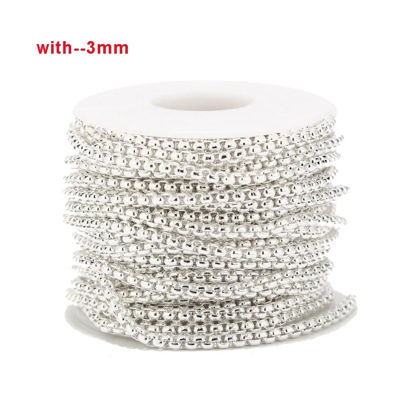 5Meters Tone 3mm Width Cable Chain Stainless Steel Link Chain