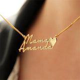 Personalized Double Name Heart Necklace for Women