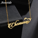 Atoztide Stainless Steel Name Necklace Heart Pendant Customized Gift