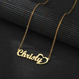 Atoztide Stainless Steel Name Necklace Heart Pendant Customized Gift
