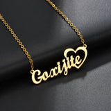 Atoztide Stainless Steel Name Necklace Heart Pendant Customized Gift