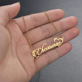 Atoztide Stainless Steel Name Necklace Heart Pendant Customized Gift