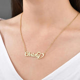 Atoztide Stainless Steel Name Necklace Heart Pendant Customized Gift