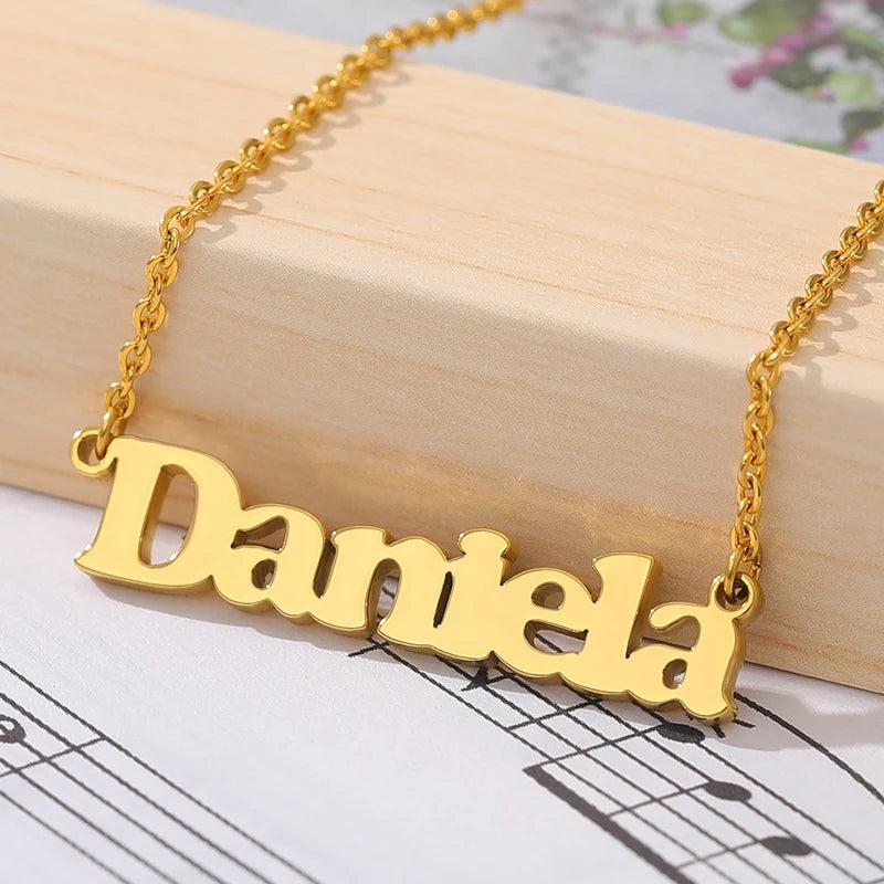 Stainless Steel Personalized Name Necklace Chain Choker Pendant
