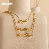 Personalized Ripple Chain Necklace for Women