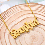 Old English Font Name Necklace Stainless Steel Christmas Gift
