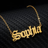 Old English Font Name Necklace Stainless Steel Christmas Gift