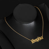 Old English Font Name Necklace Stainless Steel Christmas Gift