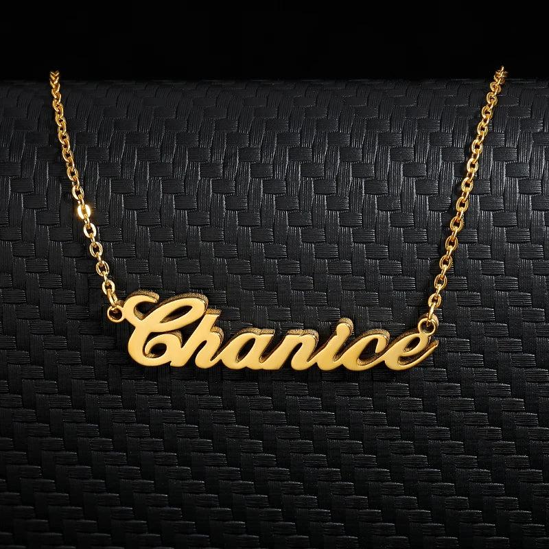 Stainless Steel Nameplate Necklace Personalized for Women