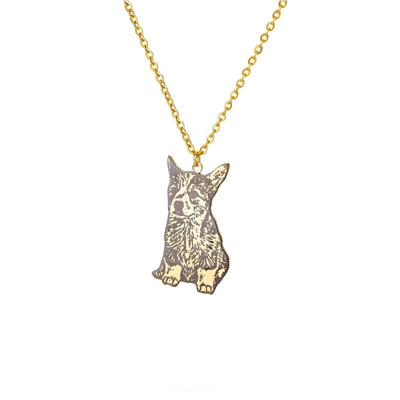 Custom Pet Photo Engraved Necklace - Stainless Steel