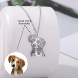 Custom Pet Photo Engraved Necklace - Stainless Steel