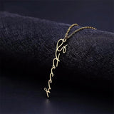Personalized Cursive Vertical Name Choker Necklace