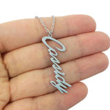 Personalized Cursive Vertical Name Choker Necklace