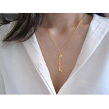 Personalized Cursive Vertical Name Choker Necklace