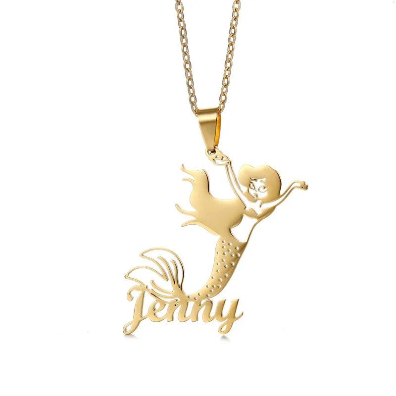 Cartoon Picture Name Necklace Personalized Stainless Steel