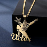 Cartoon Picture Name Necklace Personalized Stainless Steel