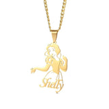 Cartoon Picture Name Necklace Personalized Stainless Steel