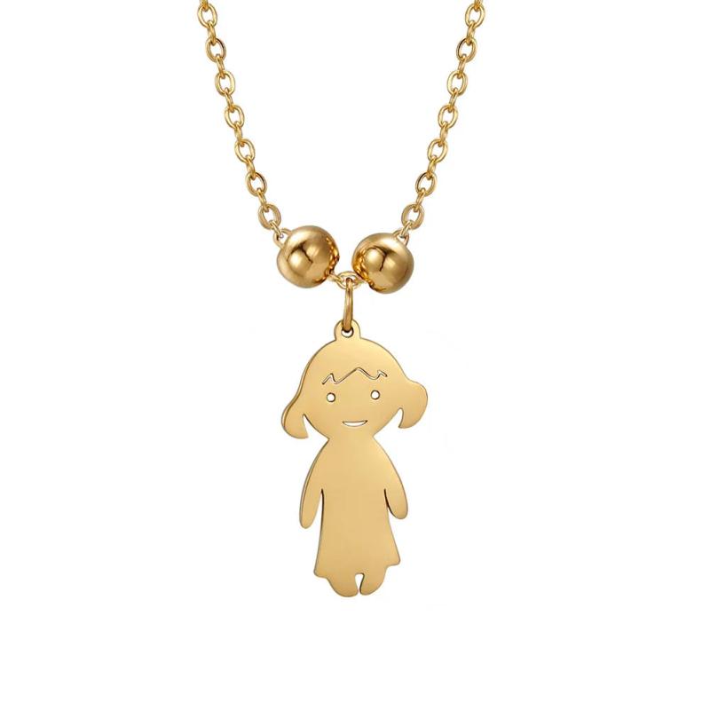 Lemegeton Personalized Boy Girl Kids Family Name Necklace