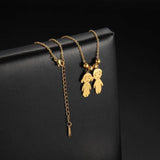 Lemegeton Personalized Boy Girl Kids Family Name Necklace