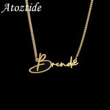 Personalized Name Necklace for Women Stainless Steel Pendant Choker