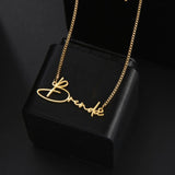 Personalized Name Necklace for Women Stainless Steel Pendant Choker