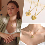Engraved Heart Necklace Pendant, Personalized Gift for Women