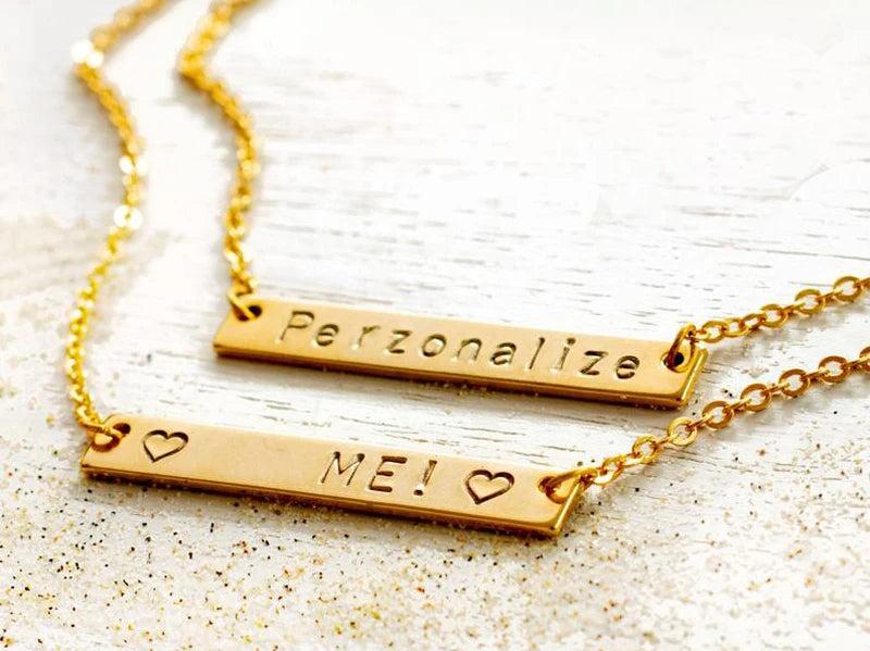 Personalized Heart Name Necklace Rose Quote Initials BFF