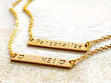Personalized Heart Name Necklace Rose Quote Initials BFF