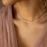 Personalized Handwritten Name Necklace for Women Stainless Steel