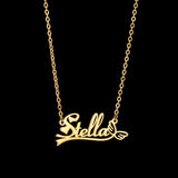 Personalized Name Necklace Butterfly Wings Stainless Steel Pendant for Women
