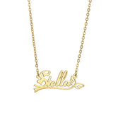 Personalized Name Necklace Butterfly Wings Stainless Steel Pendant for Women