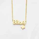 Custom Name Necklace Stainless Steel Star Butterfly