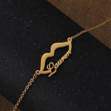 Sexy lips Shape Name Necklace Stainless Steel Personalized Pendants