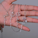 Personalized Month Flowers Name Necklace Stainless Steel Jewelry Gift