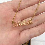 Personalised Name Necklace For Women Stainless Steel Cut Out Letter Necklace