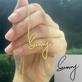 Personalized Name Necklace Handwritten Signature Art Memorial Jewelry