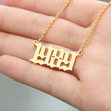 Year Number Necklaces Stainless Steel Pendant Jewelry