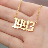 Year Number Necklaces Stainless Steel Pendant Jewelry