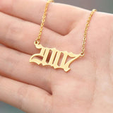 Year Number Necklaces Stainless Steel Pendant Jewelry