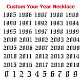 Year Number Necklaces Stainless Steel Pendant Jewelry